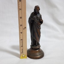 Estatua de bronce dorado de Jesús del Sagrado Corazón de colección de 7,5 pulgadas de alto hecha en Alemania