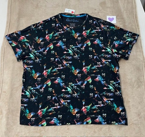 Robert Graham Herren Hemd Größe 3XL schwarz Baumwolle T-Shirt neu UVP $ 68,00