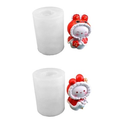 Easter Rabbit Mold DIY 3D Silicone Clay Cake Soap Mould for Making