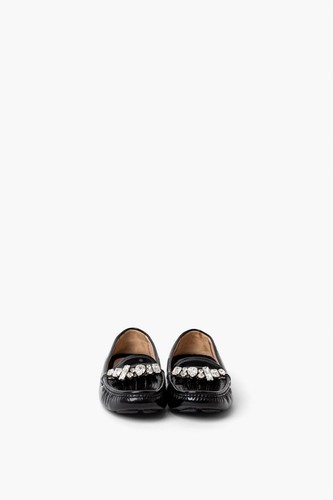 Miu Miu Black Patent Loafers With Crystal Details 36.5 - Picture 4 of 7