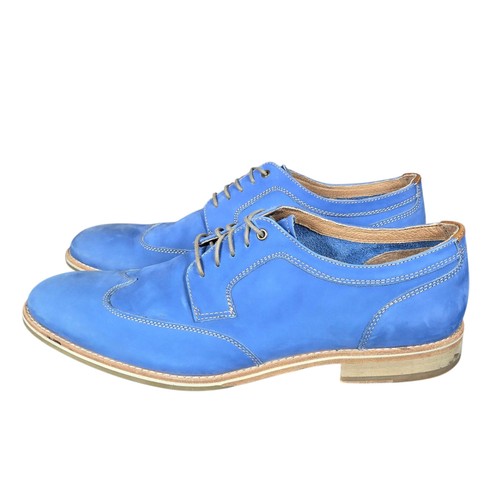 Johnston & Murphy 1850 Shoes Mens Size 11 Blue Nubuck Wingtip Derby Lace Up - Picture 3 of 11