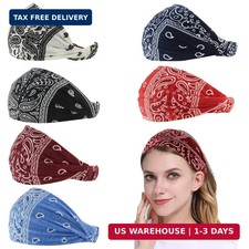 Paisley Bandana Headband for Women with Elastic Yoga Headband Outdoor Hairband A