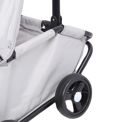 Gray Foldable Pet Stroller With Canopy 4 Wheels Pet Strolling Cart For BS - Picture 9 of 22