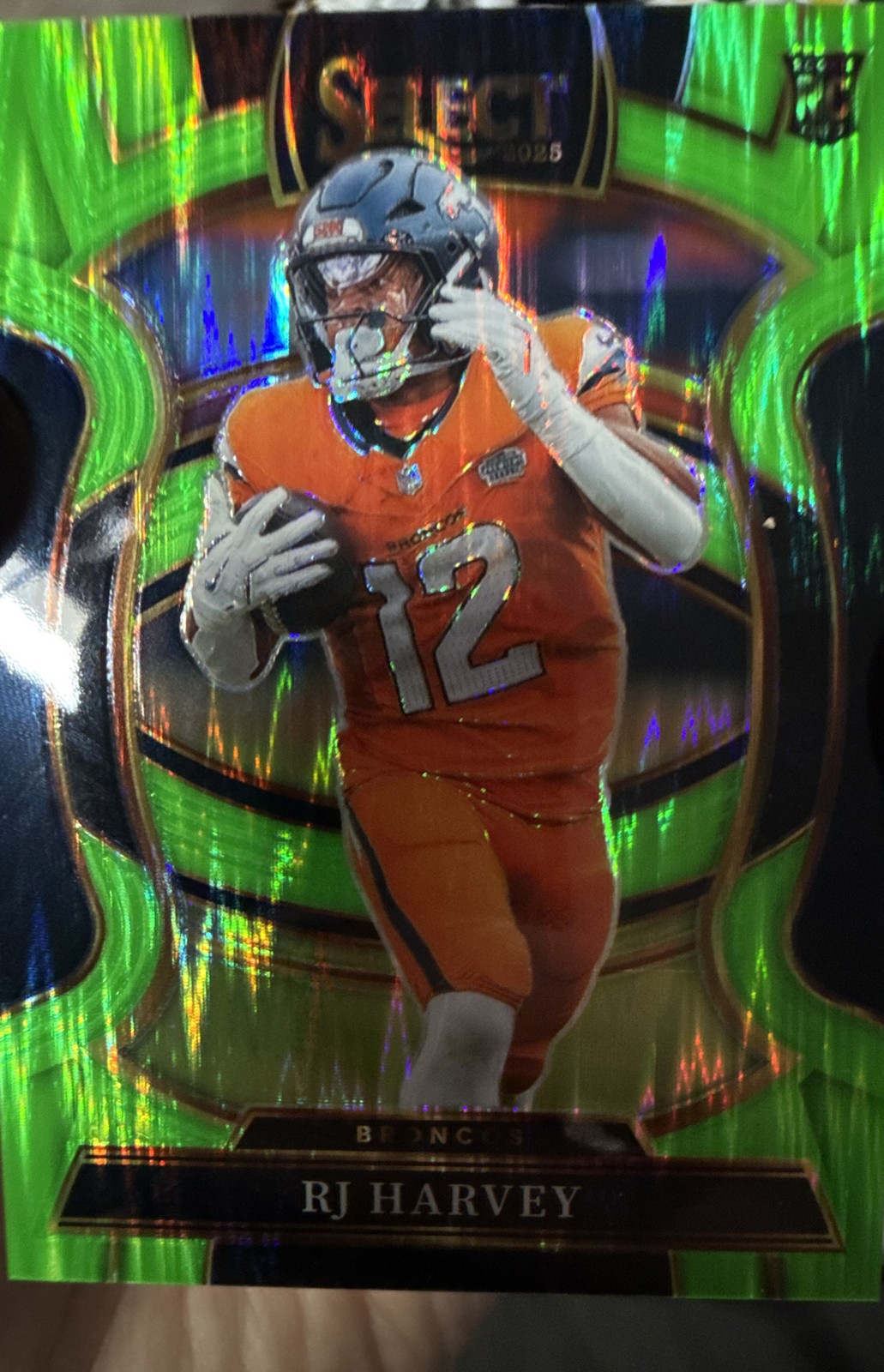 2025 Panini Select - Concourse RJ Harvey #10 Neon Green Shock Prizm /699 (RC)