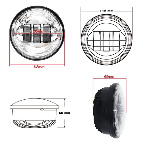 Pair 4.5 Inch Led Fog Light Passing Lamps bulb For Motorcycle Fog Lamp - Imagen 2 de 12