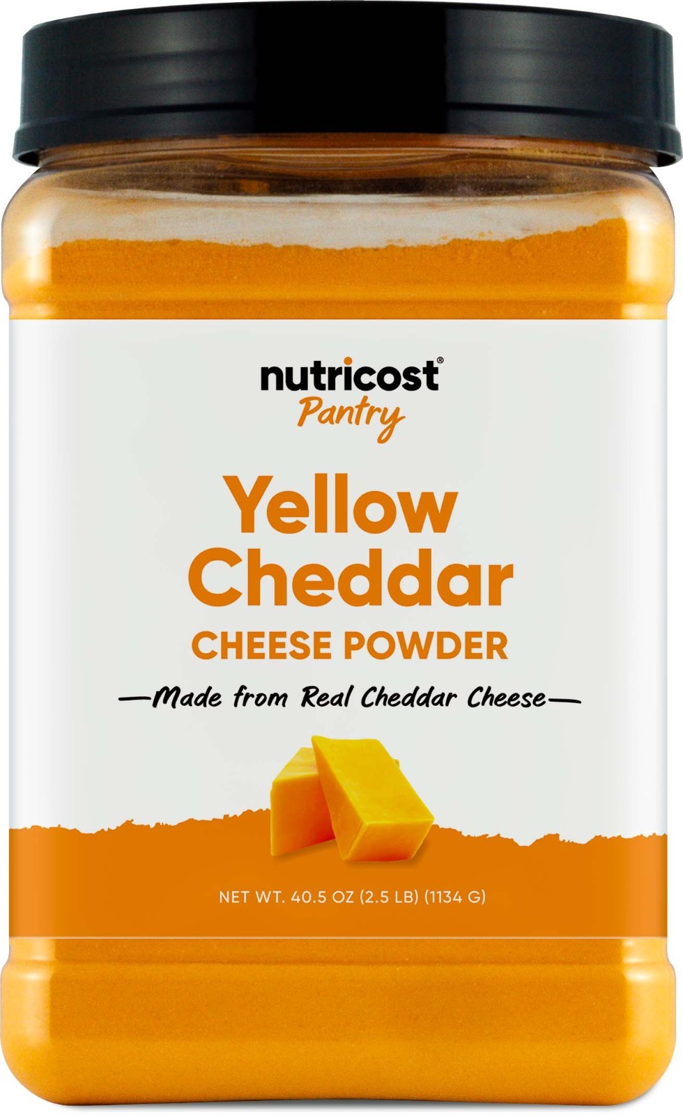Nutricost Pantry Yellow Cheddar Cheese Powder (2.5 Pounds Per Bottle)