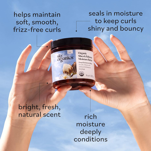 Sky Organics Feuchtigkeitsbutter Bio Lockencreme tiefe Hydration Frizz Kontrolle 8oz - Bild 5 von 7