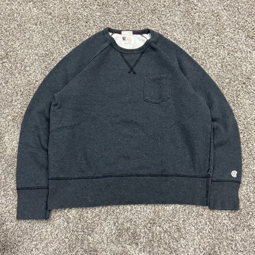 True Vintage Champion Todd Snyder Crewneck Sweatshirt Mens Large Grey Raglan 50s - Picture 2 of 6