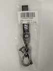 Black Leather Key Chain Strap with Carabiner - Hyundai