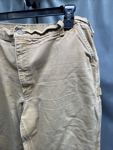 Carhartt (Herren Größe 42x30) Distressed, B01 Braun Canvas Arbeitshose Flecken USA - Bild 3 von 24