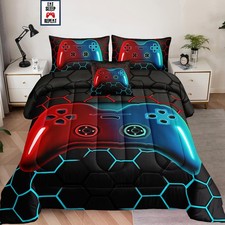5 Pieces Bed In A Bag For Boys Bedding Sets Twin Sizegamer Comforter Sets For Bo