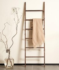 Blanket Ladder for the Living Room 6-Tier, Wooden Decorative Quilt Holder for...