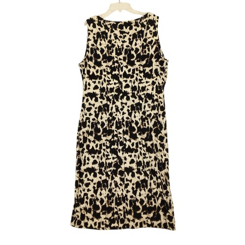 Lauren Ralph Lauren Dress Womens 14 Sleeveless Midi Leopard Print Faux Wrap - Picture 2 of 11