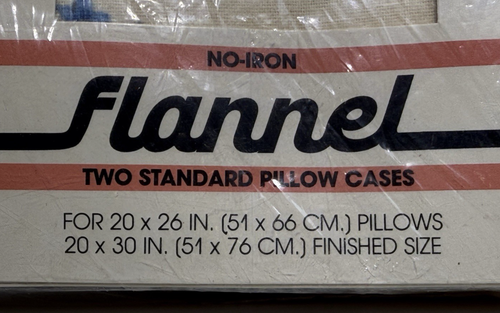 Vintage Springmaid  Polyester/Cotton Flannel Two Standard Pillow Cases NEW - Picture 2 of 4