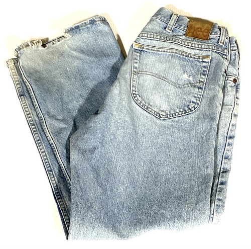 Jeans Lee Para Hombre 34x30 Azul Algodón Lavado Claro Ajustado Calce Recto Denim - Imagen 5 de 14