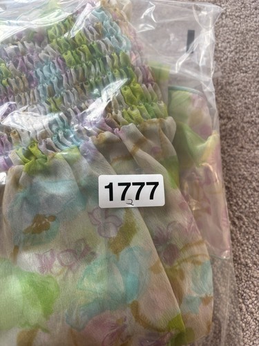 Vintage Y2K Fairy Top S Floral Pastel Crop Blouse Sheer Long Sleeve Boho Cottage - Picture 8 of 8