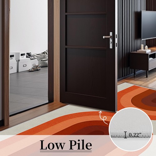 Orange Rainbow Area Rug for Living Room, 5x7 Rug for Bedroom Indoor Non Slip ... - Bild 5 von 6