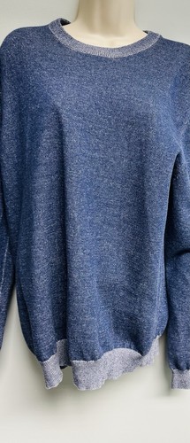 Express Women's Size L  Blue Marled  Casual Cotton Sweater Cuffed Sleeves & Hem - Picture 2 of 10