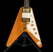 Factory Trans Yellow Korina V Electric Guitar Antique Natural Mahogany Body Neck