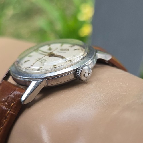 Orologio uomo vintage ENICAR ULTRASONIC carica manuale quadrante verticale a righe anni 50 - Foto 12 di 21