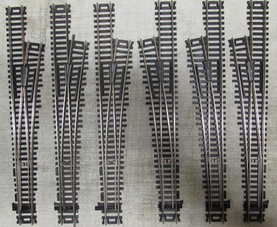 6 ATLAS NICKLE/SILVER #6 CUSTOM-LINE SWITCH TURNOUTS HO SCALE (LOT 502)