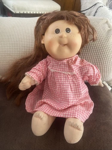 Cabbage Patch Kids Cornsilk Growing Hair Doll Red Hair dress Brown Eyes 1987 VTG