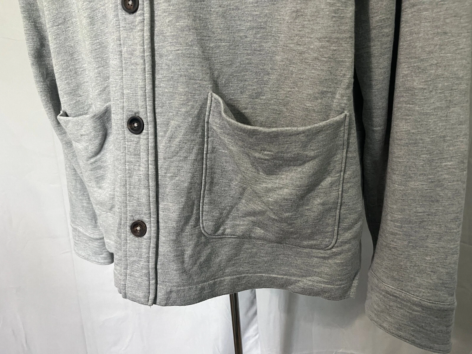 B.Draddy Men's Gray w/ Brown Trim Shirt Jacket Shacket Golf XL - product detail image 3