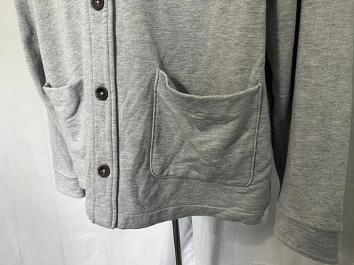 B.Draddy Men's Gray w/ Brown Trim Shirt Jacket Shacket Golf XL image 3