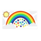 2 Pcs Wall Decor Rainbow Stickers Bedroom Nursery Living Playroom Decal