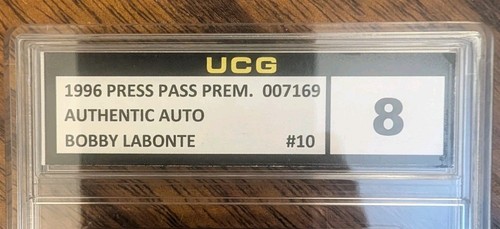 1996 Press Pass Premium Holofoil Bobby Labonte #10 Autograph - UCG Grade 8 - Picture 4 of 5