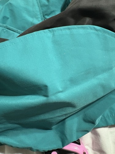 Vintage Cabela's GoreTex Rain Womens Jacket L Teal Made USA 90s Sidney Nebraska - Picture 15 of 16