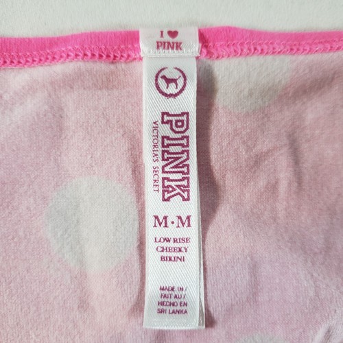 Victoria's Secret PINK Low Rise Cheeky Bikini Medium Pink White Polka Dots - Picture 3 of 4
