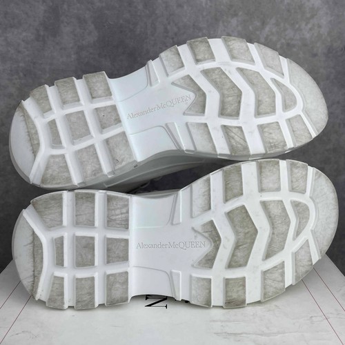 Stivali alti Alexander McQueen battistrada liscio bianco argento taglia 39 EU/7 US donna - Foto 7 di 10