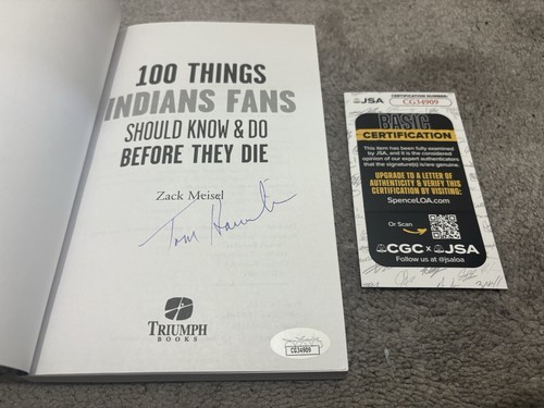 CLEVELAND GUARDIANS HOF TOM HAMILTON SIGNIERT 100 DINGE INDIANER FANS BUCH JSA COA - Bild 1 von 5