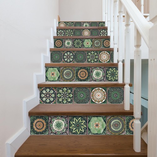 Mandala Moroccan Wallpaper Tile Stickers 5.91 * 5.91 in Peel and Stick,Remova... - Picture 4 of 8