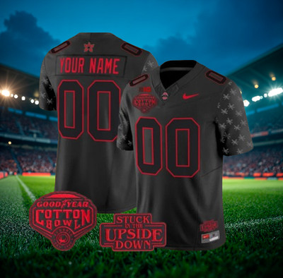 Custom Buckeyes Black 2025 Stranger Things Edition Stitched Jersey All Sizes