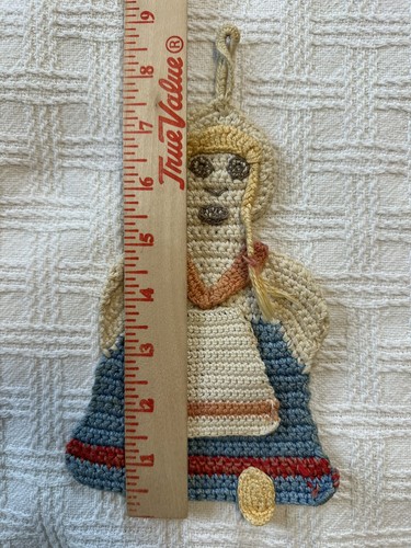 Crochet Handmade Trivet Pot Holders Hot Pad Scandinavian Set Of 2 Hanging Option - Picture 3 of 7