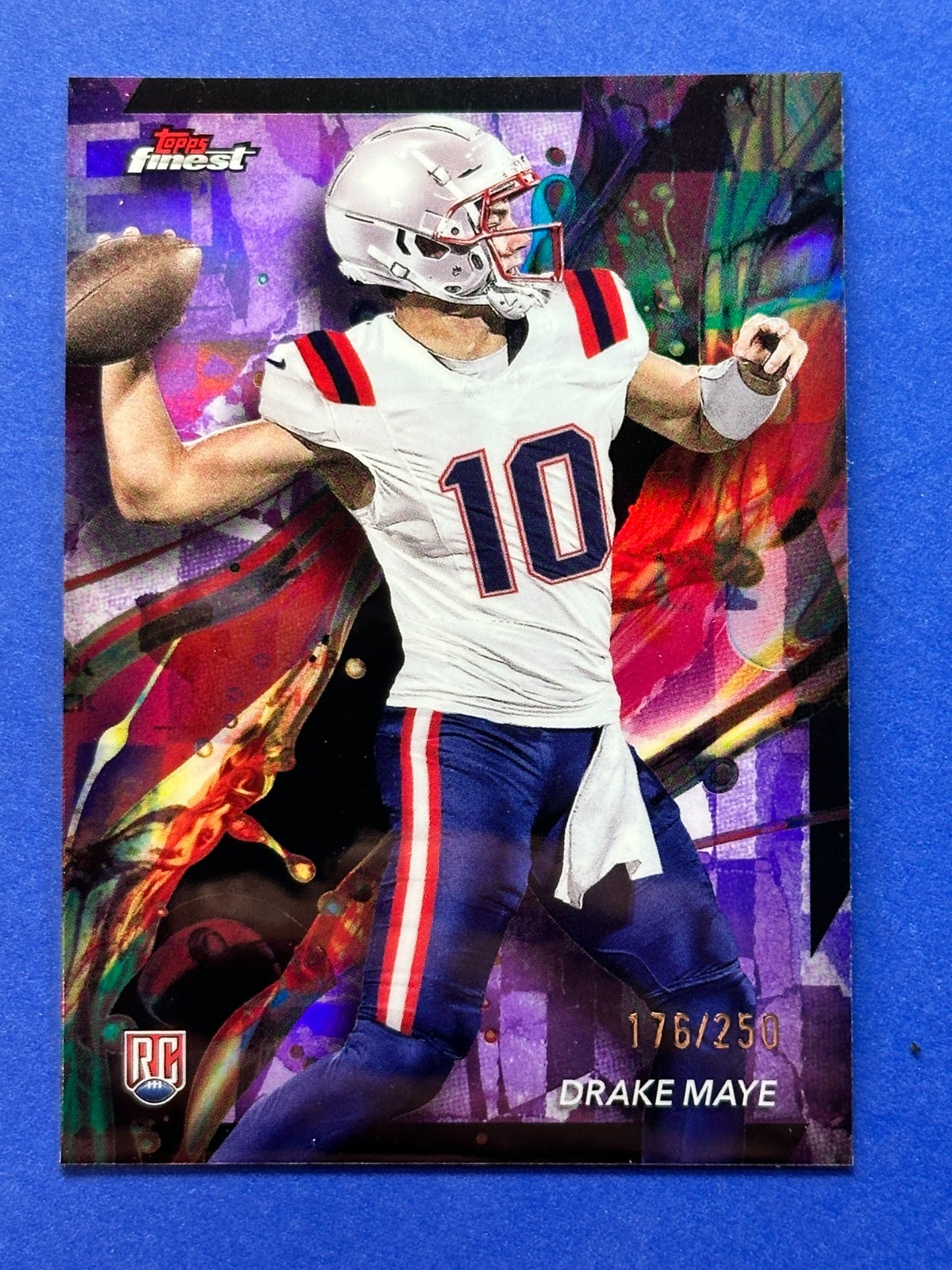 DRAKE MAYE 2024 Topps Finest 176/250 PURPLE rookie New England Patriots #62