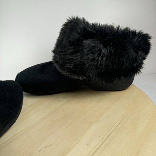 isotoner Recycled Microsuede Mallory Boot Womens Slippers Sz 8.5-9 Fur Trim Cozy - Picture 7 of 16