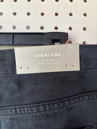 NWT Women’s Everlane The Baggy High Rise Wide Leg Jeans Black Size 33 Reg - Picture 4 of 7