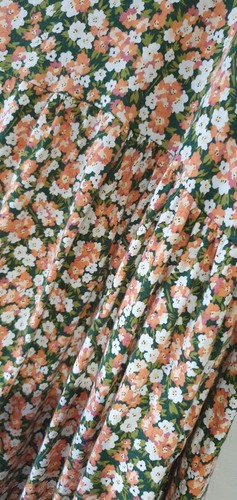 PRETTY ASOS GREEN / ORANGE FLORAL PRINT BIG BUTTON TOP PLUS SIZE 22 long sleeve - Picture 3 of 10