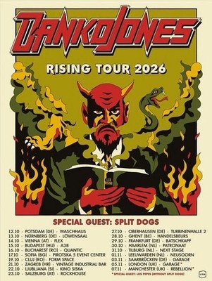 Danko Jones Rising Tour 2026 Poster Official Rock Band Concert poster Unframed