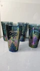 VTG Indiana Glasses Set (4) Blue Iridescent Carnival Harvest Grape Tumbler