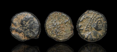IMPERIO ROMANO. Leo I. AD 457-474. Æ Nummus, con Aelia Verina, Lote de 3 - Imagen 2 de 2
