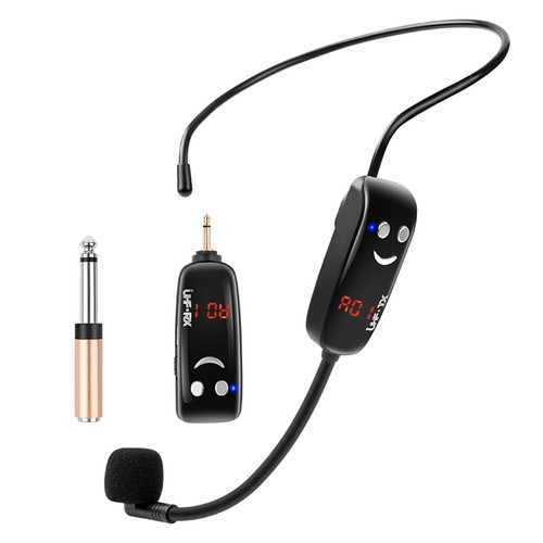 UHF  Microphone Head Wearing Headset Digital Display Mic Headset Little Bee6455 - Afbeelding 2 van 8