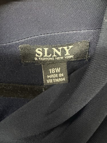 SLNY Damen blau Blumen Plissee Rundhals Flügelärmel selbstbindendes Kleid Gr. 18 - Bild 2 von 7