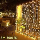 3M LED Curtain String Lights Fairy USB 8 Modes Garland for Christmas Wedding