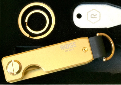 Ridge Key Case 24 Karat Gold Box Compact Key Organizer Smart Metal Holder Rings.