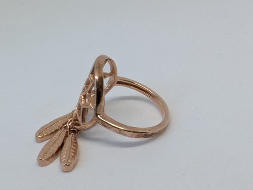 925 SILVER charm Ring.Rose Gold Tint SIZE P - Picture 2 of 6