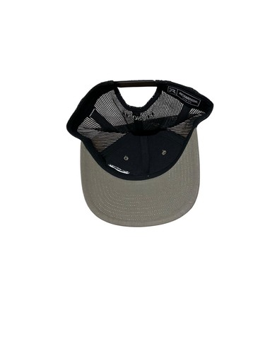 Gorra de camionero retro Snapback espalda Chevron lubricantes gasolinera gris - Imagen 2 de 3